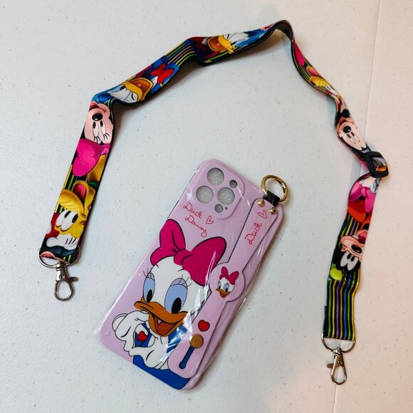 Disney Daisy Duck iPhone 12 Pro Max Jelly Case With Cartoon Lanyard - Picture 1 of 7